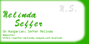 melinda seffer business card